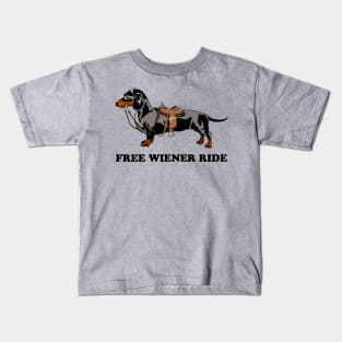 Free Dachshund ride Kids T-Shirt